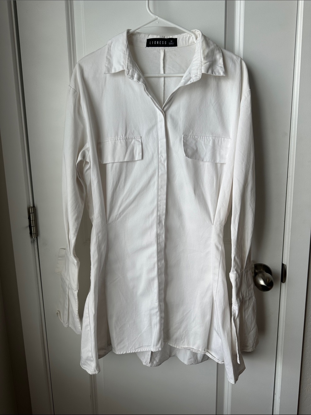 Lioness White Button-Front Shirt Dress